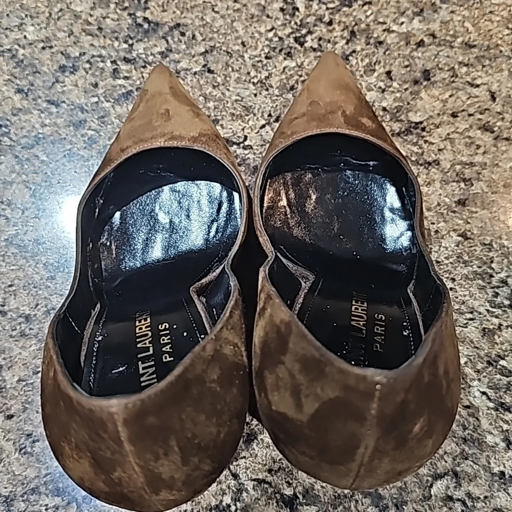 Saint Laurent pumps brown suede leather size 35 EU (4 inch heel)